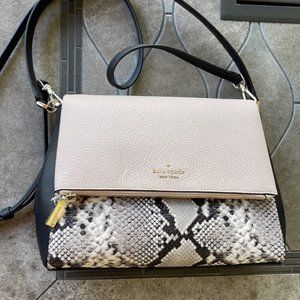 Kate Spade Medium Flap Shoulder Bag Natural Multi Mixed Material